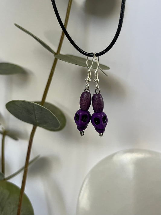 Purple Skull Earrings