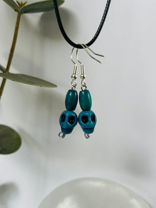 Blue Skull Earrings