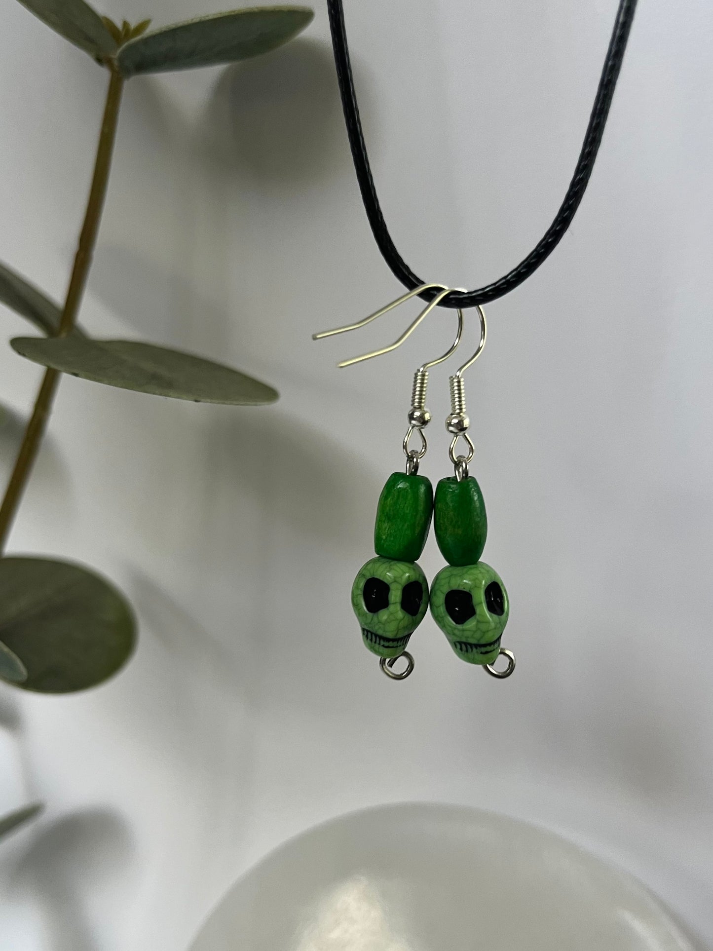 Green Skull Earrings