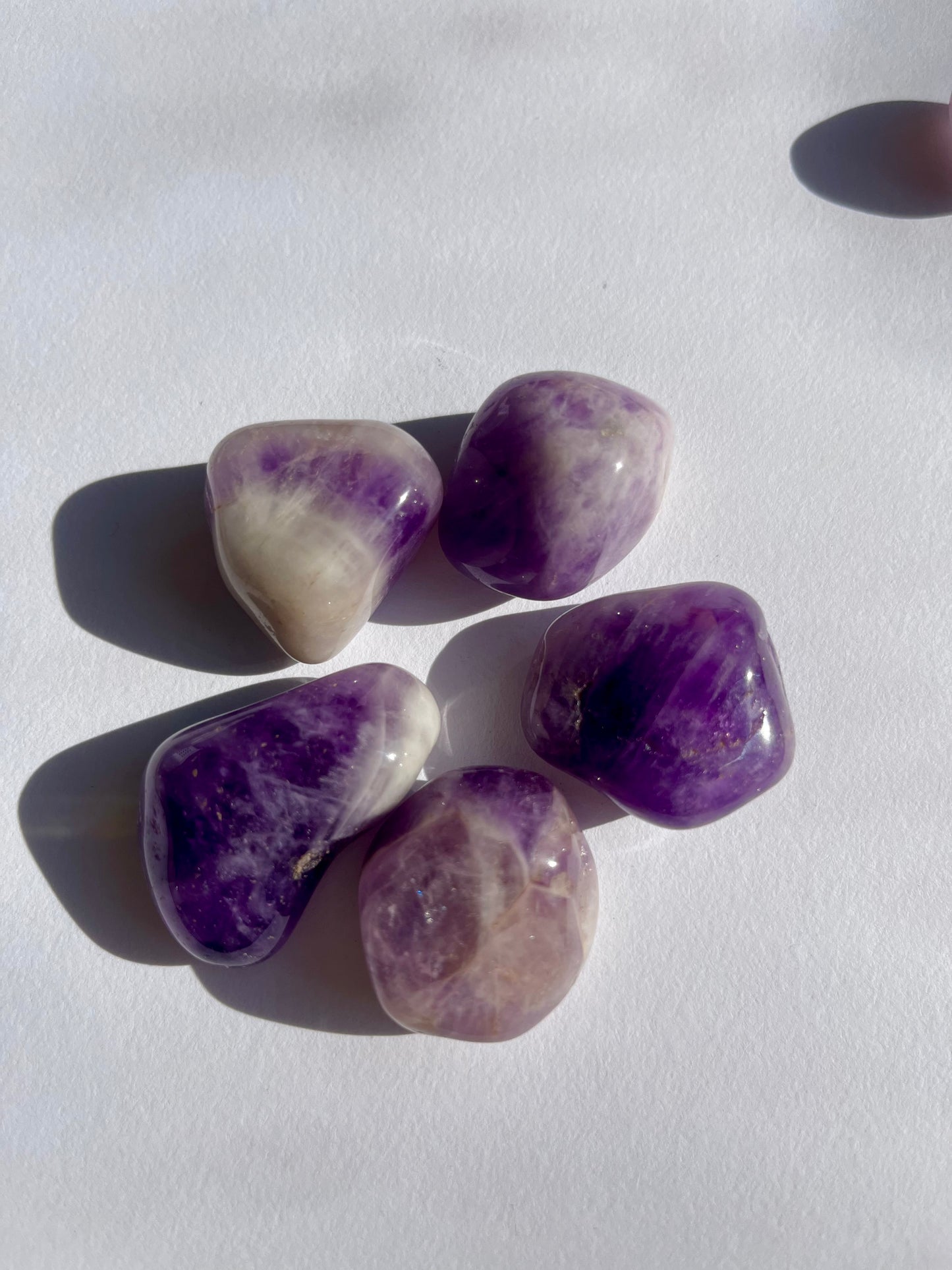 Chevron Amethyst Tumbled Stone