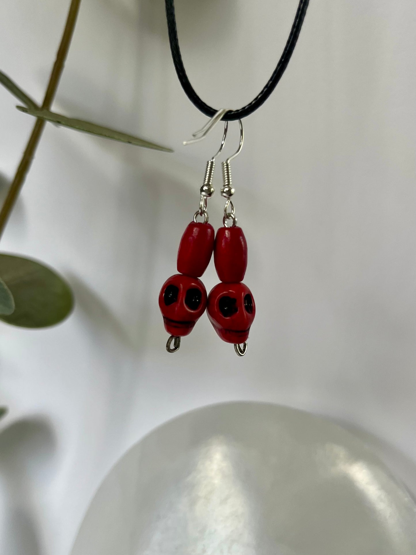 Red Skull Earrings