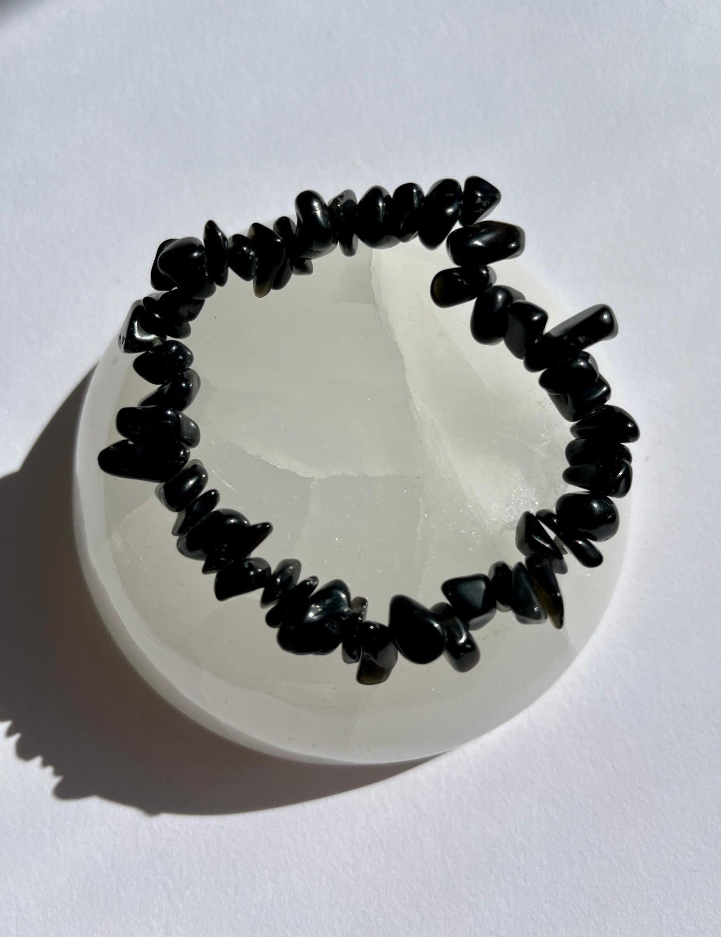 Black Obsidian Chip Bracelet