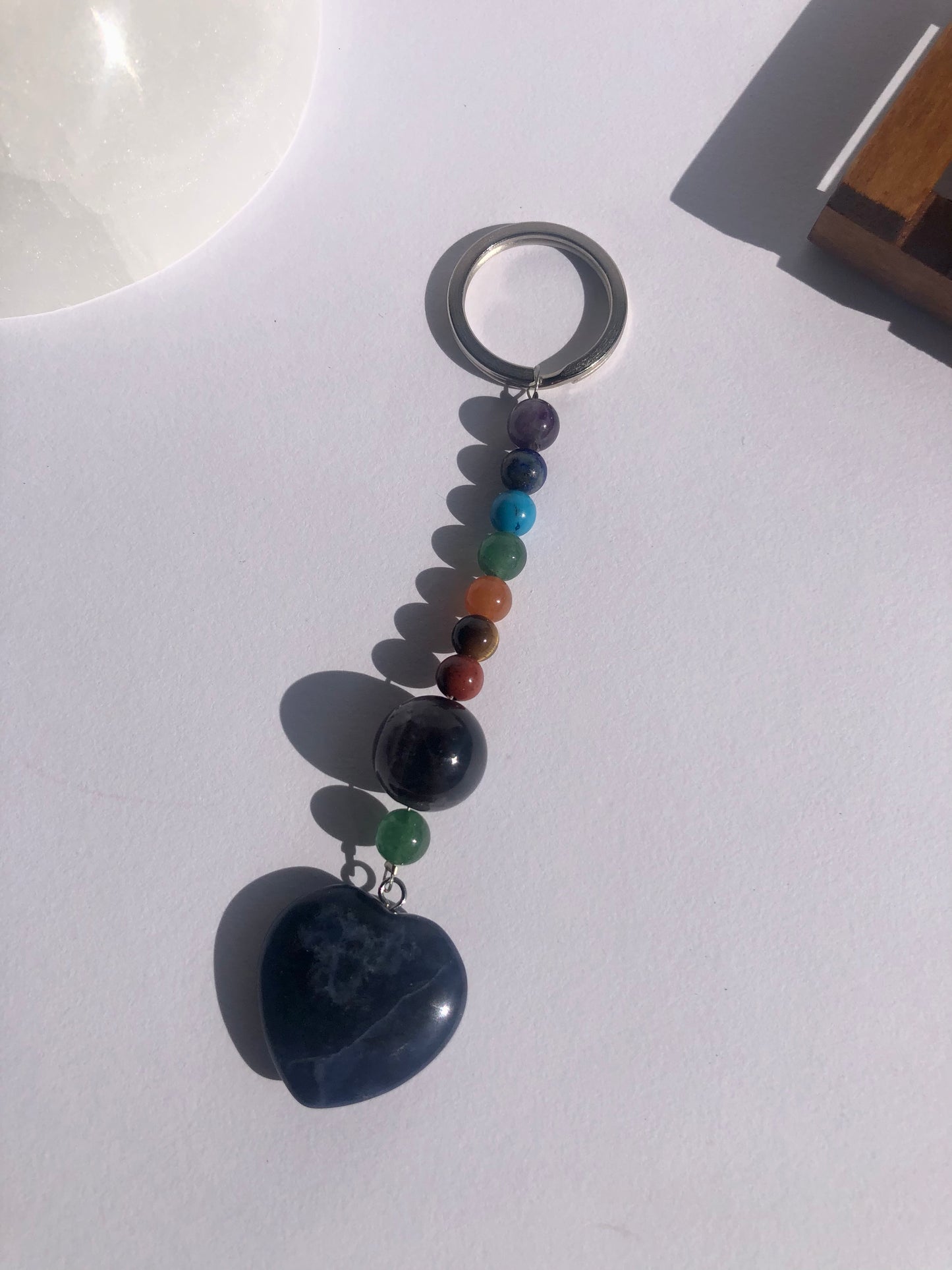 Chakra Sodalite Heart Keyring