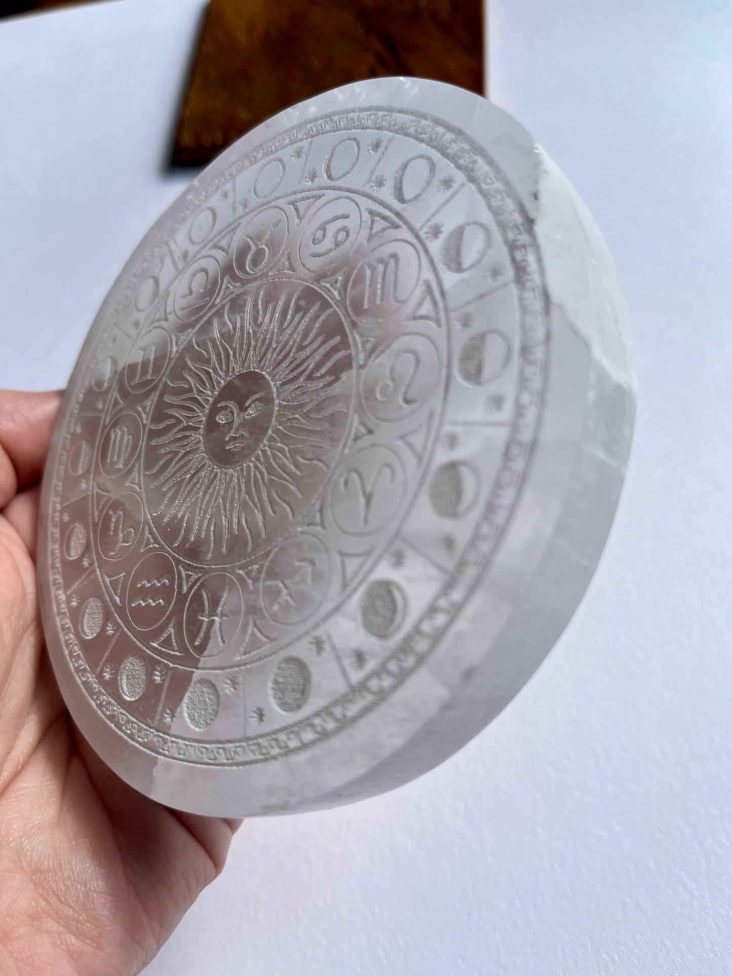 Selenite Disc - Astrology & Moon Phase