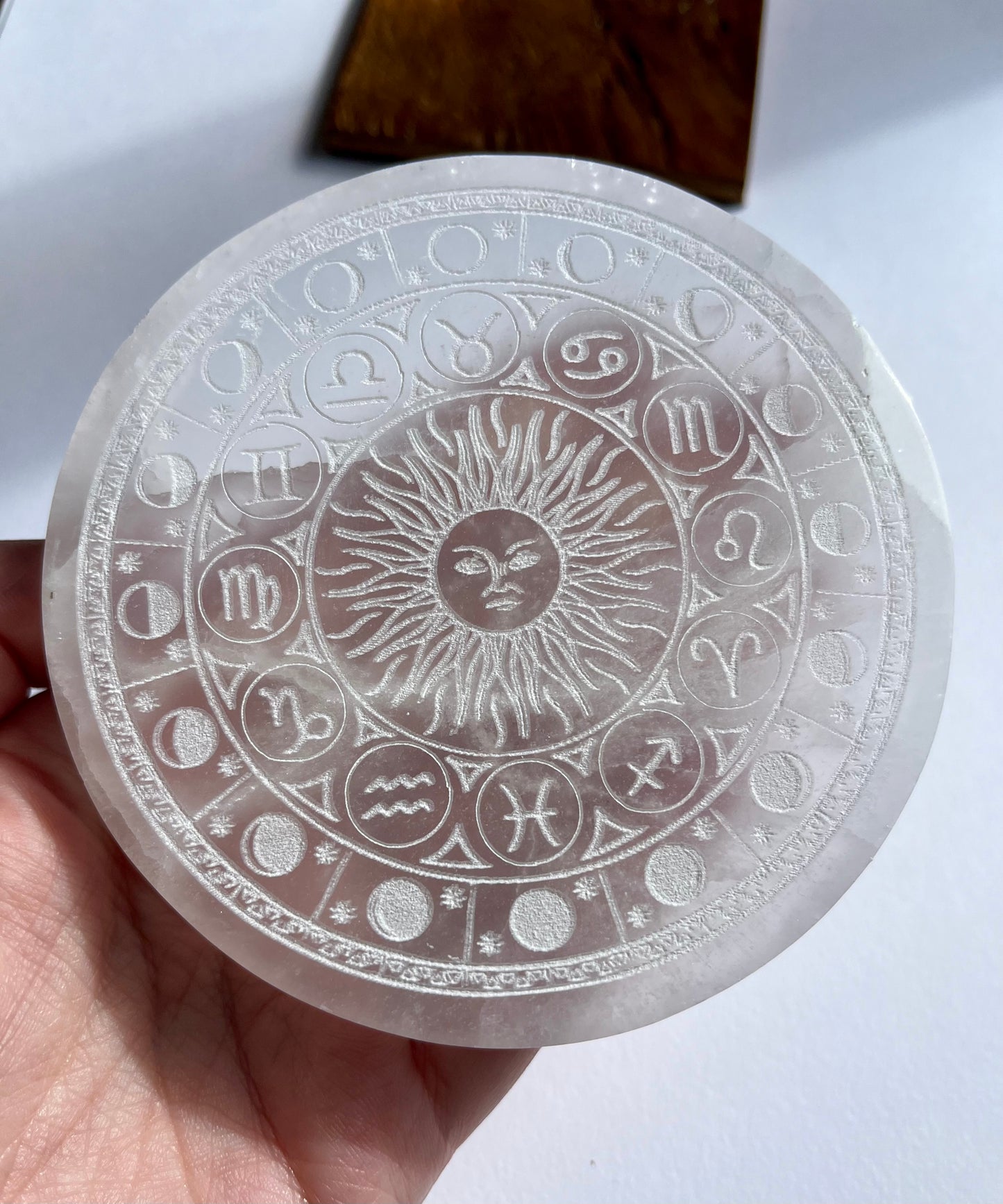 Selenite Disc - Astrology & Moon Phase