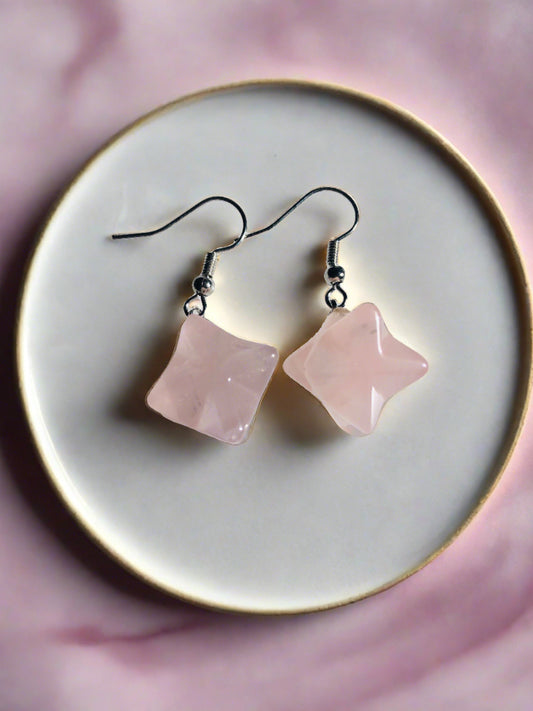 Rose Quartz Merkaba Earrings