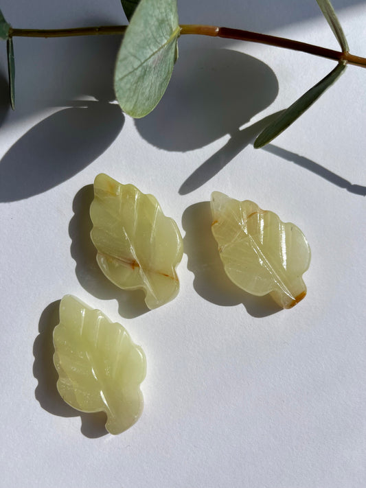 Banded Calcite Leaf Carving