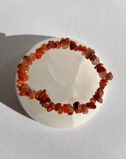 Orange Agate Chip Bracelet