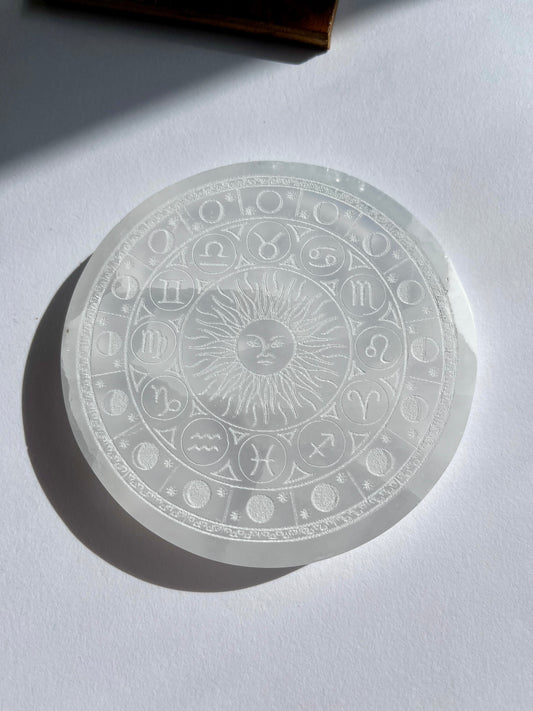 Selenite Disc - Astrology & Moon Phase