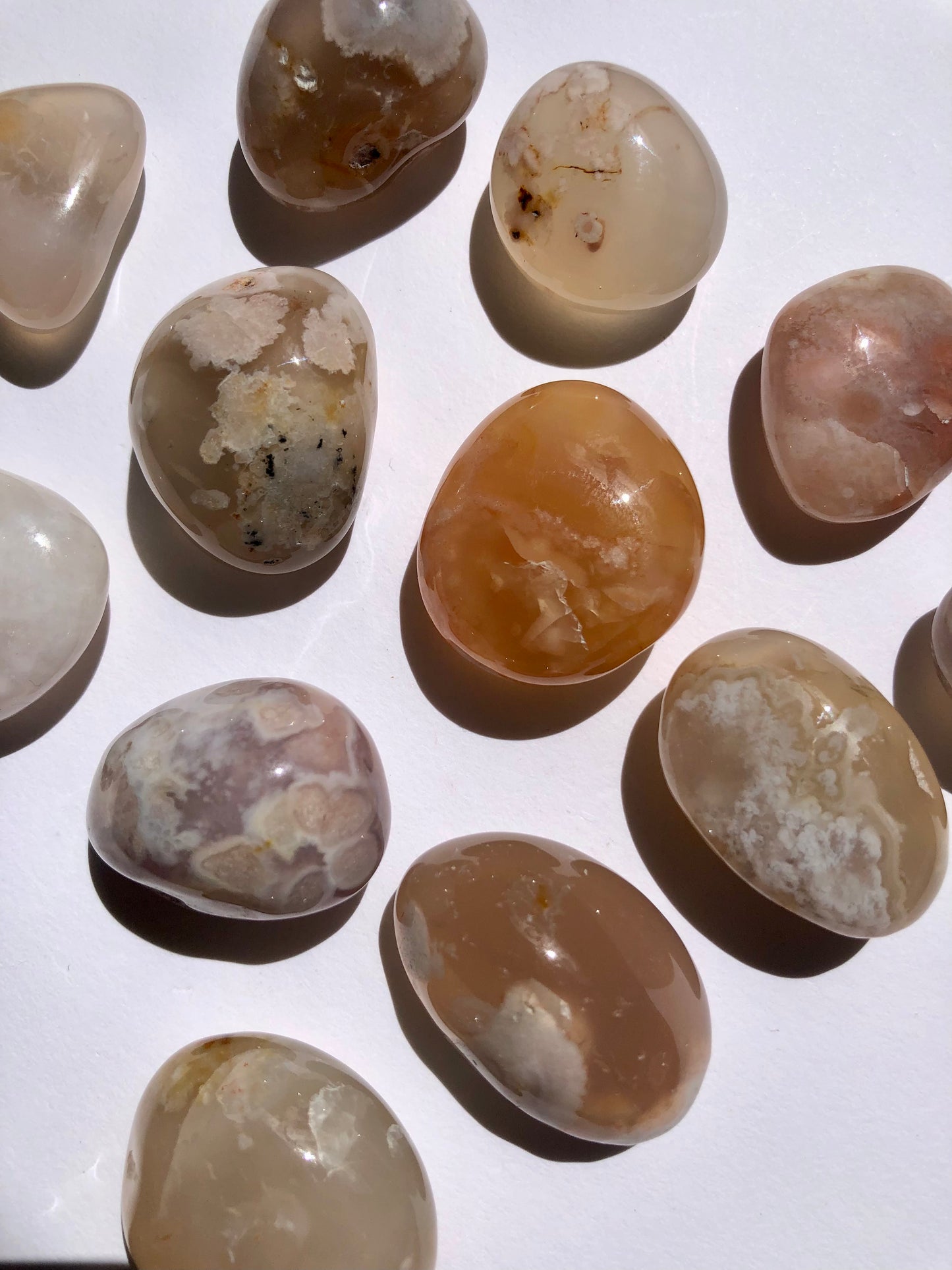 Flower Agate Tumbled Stone