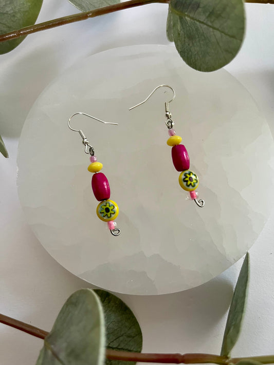 Yellow Flower Earrings