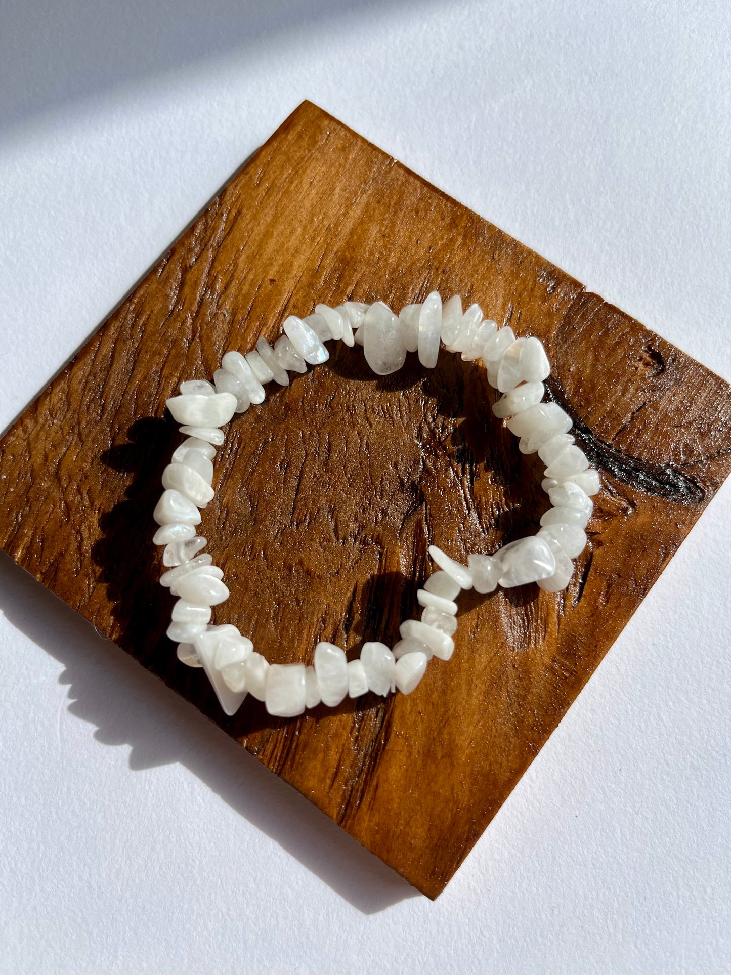 White Moonstone Chip Bracelet