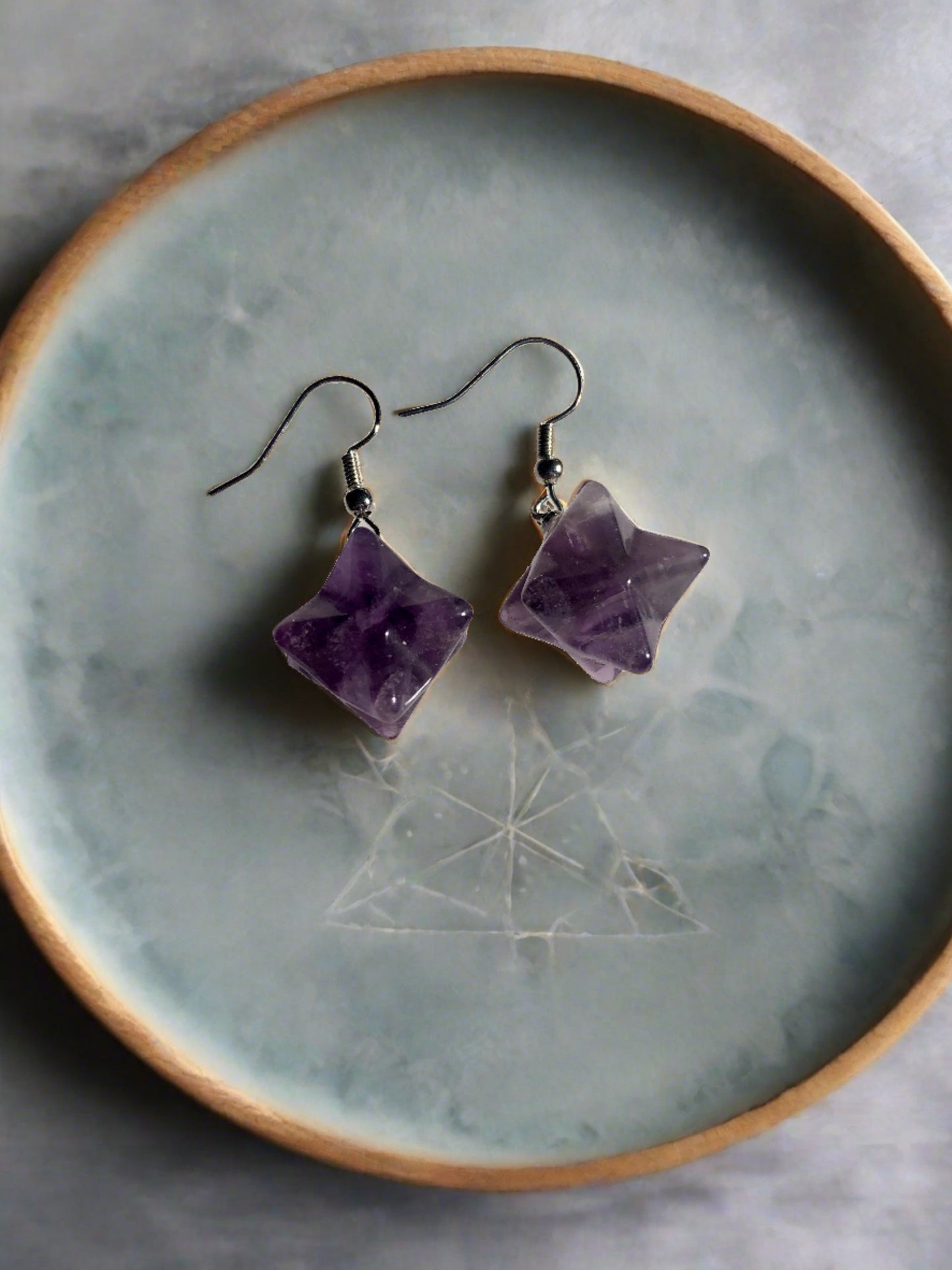 Amethyst Merkaba Earrings