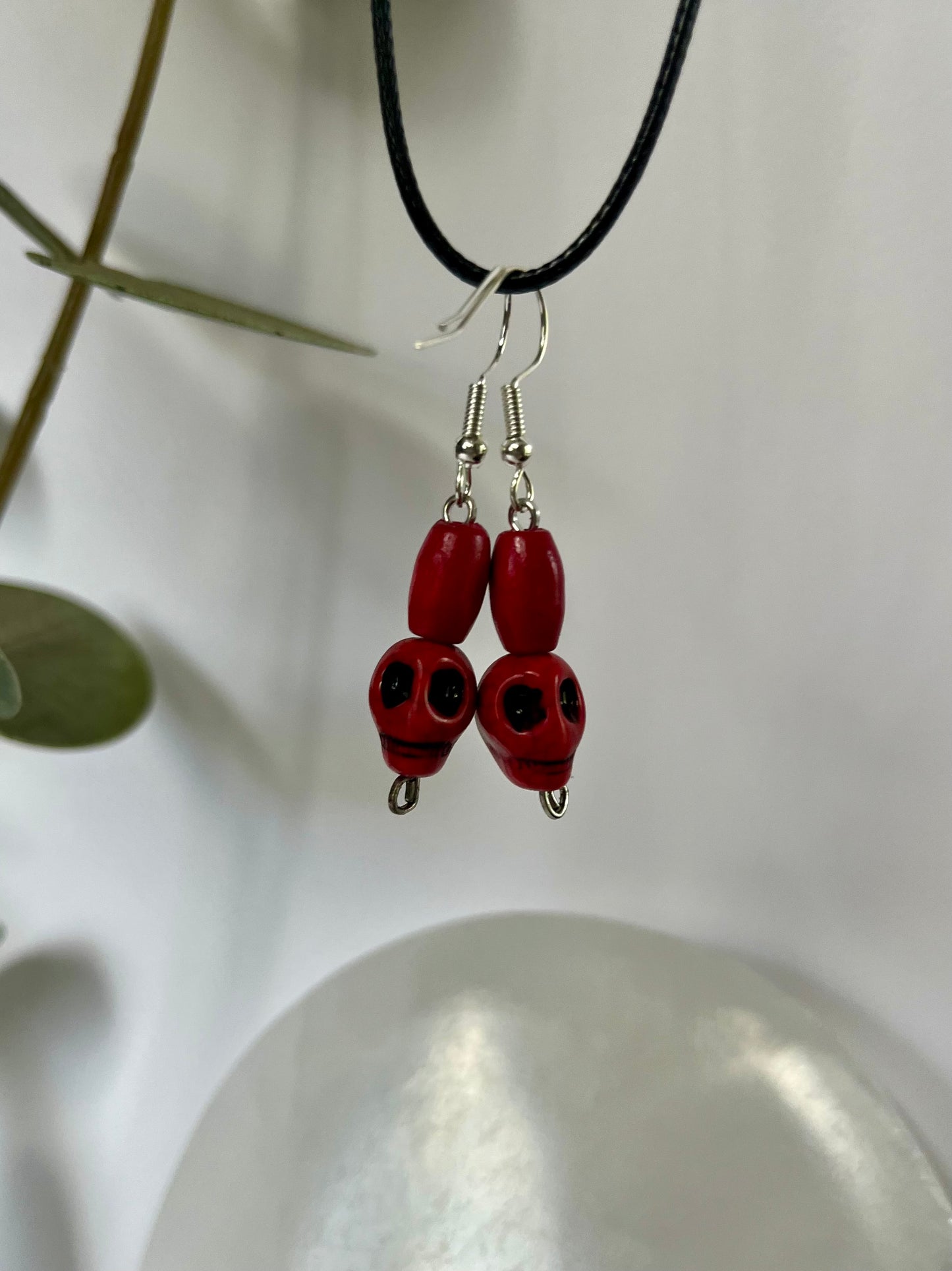 Red Skull Earrings