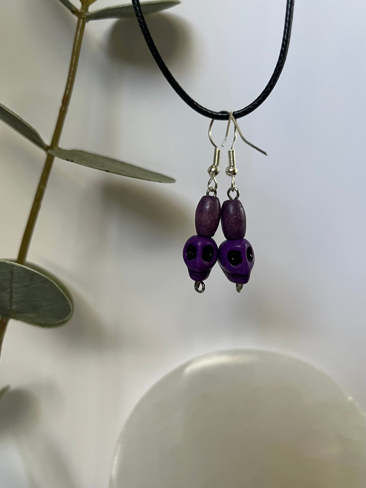 Purple Skull Earrings