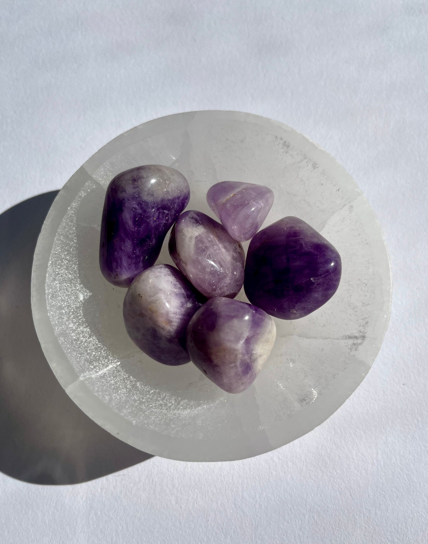 Chevron Amethyst Tumbled Stone