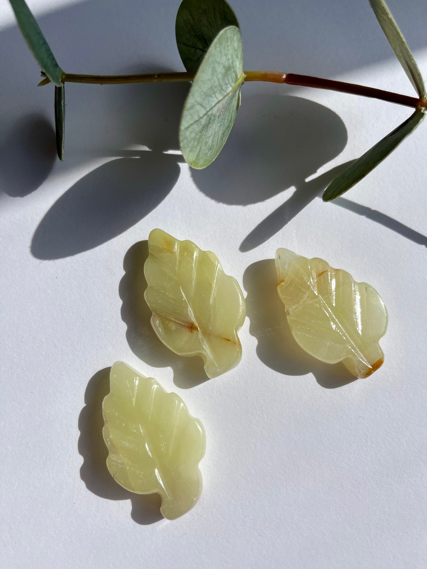 Banded Calcite Leaf Carving