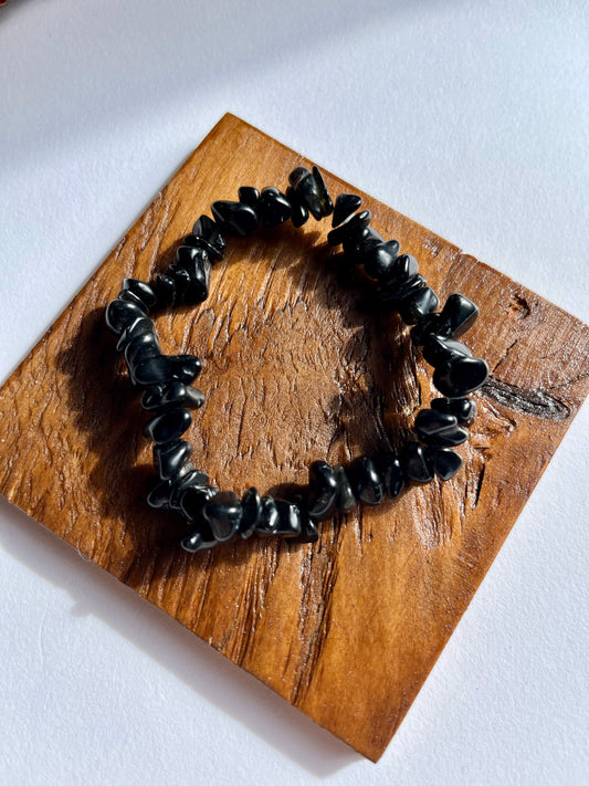 Black Obsidian Chip Bracelet