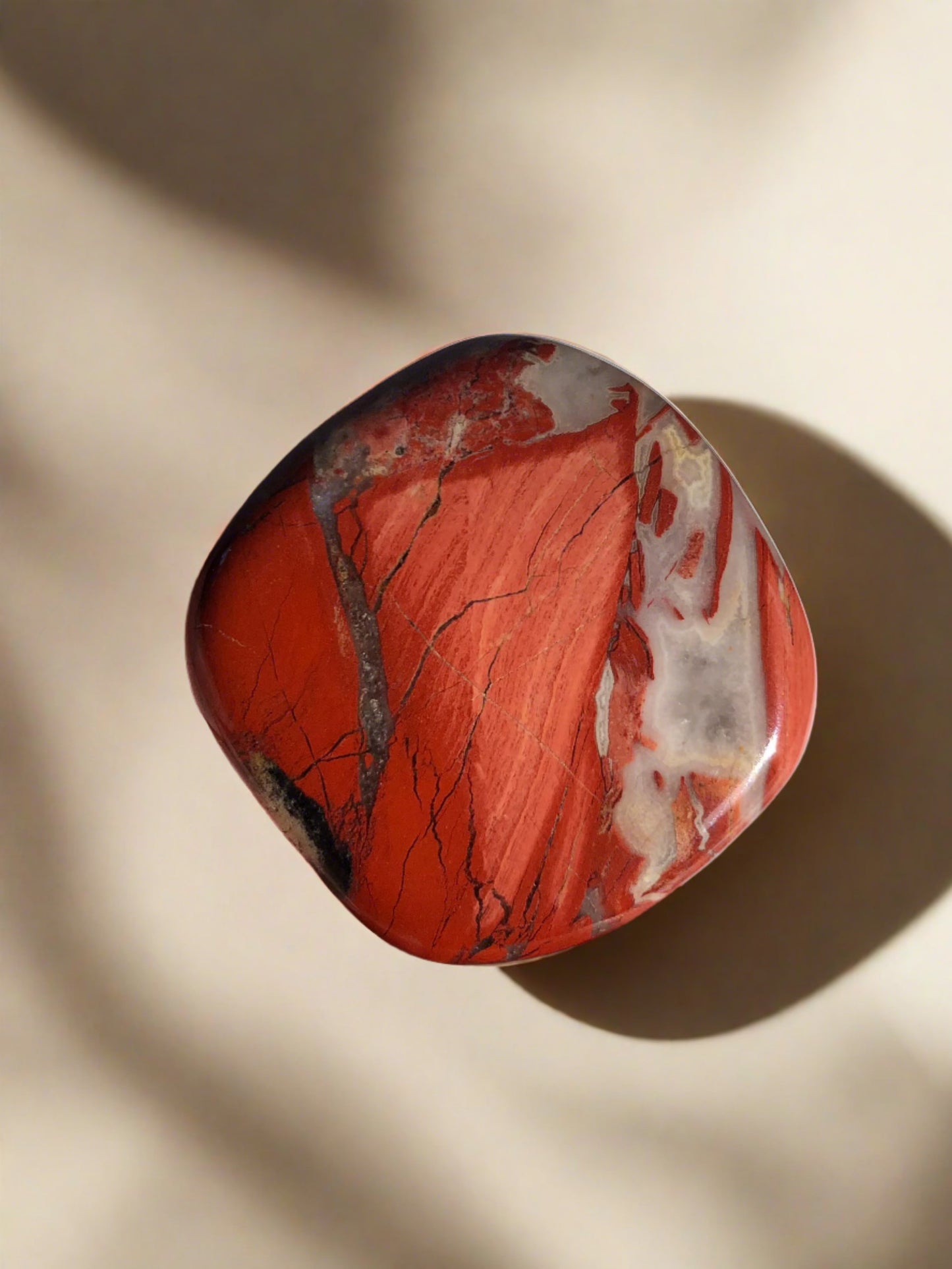 Poppy Jasper Flat Stone