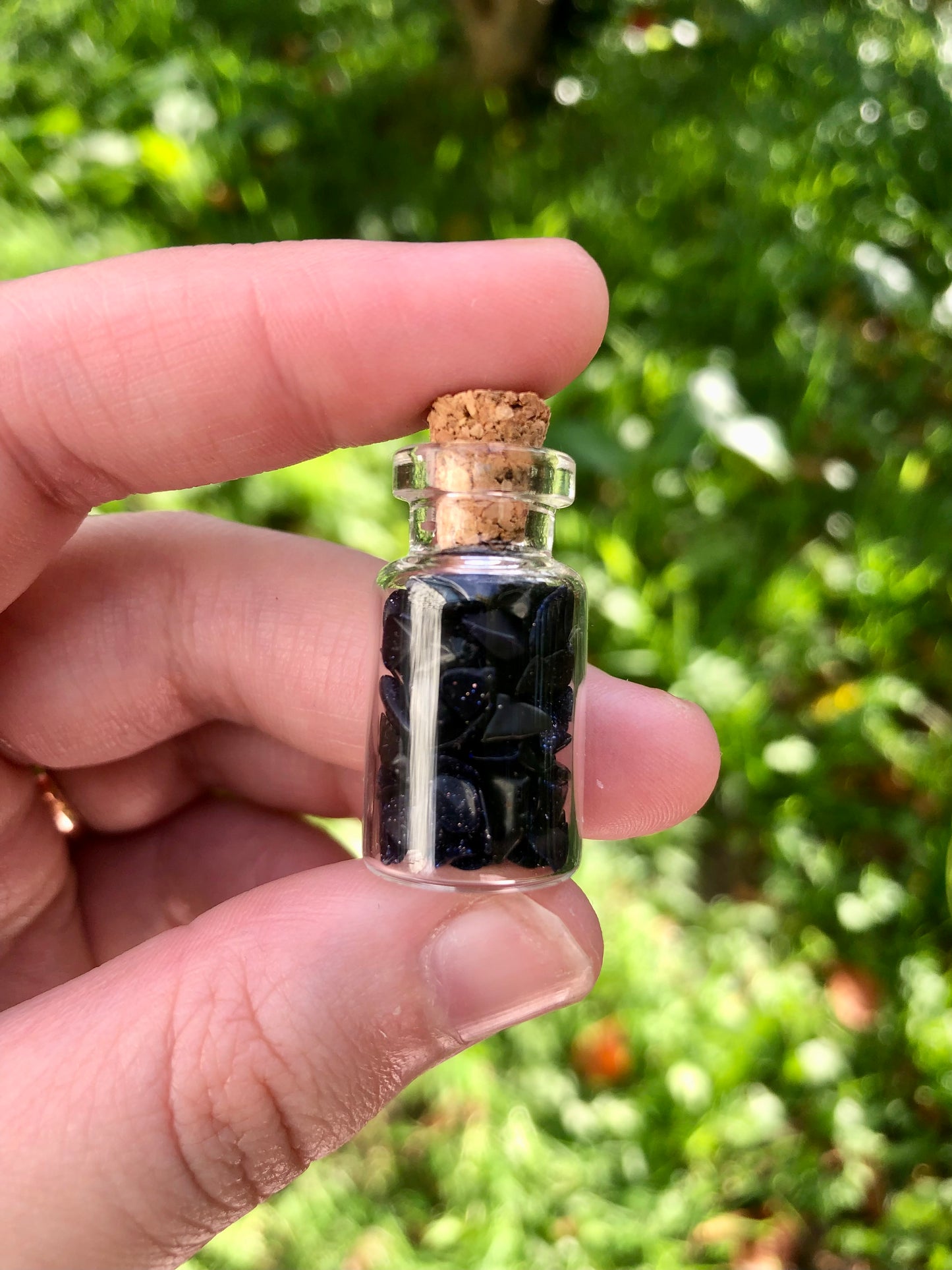 Blue Goldstone Chip Bottle - Small