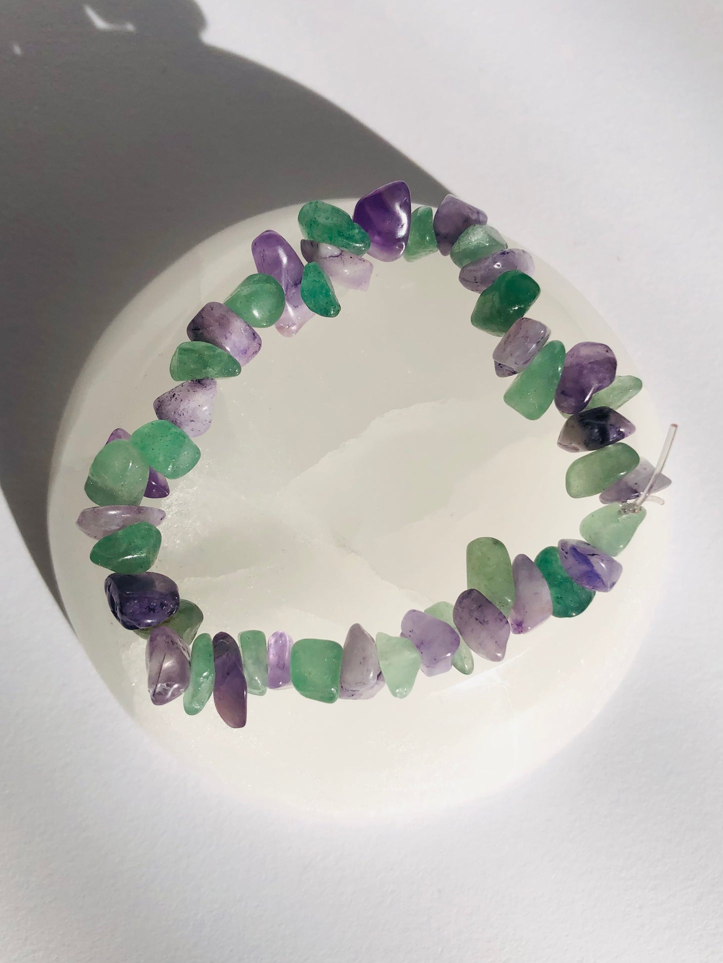 Amethyst Aventurine Chip Bracelet