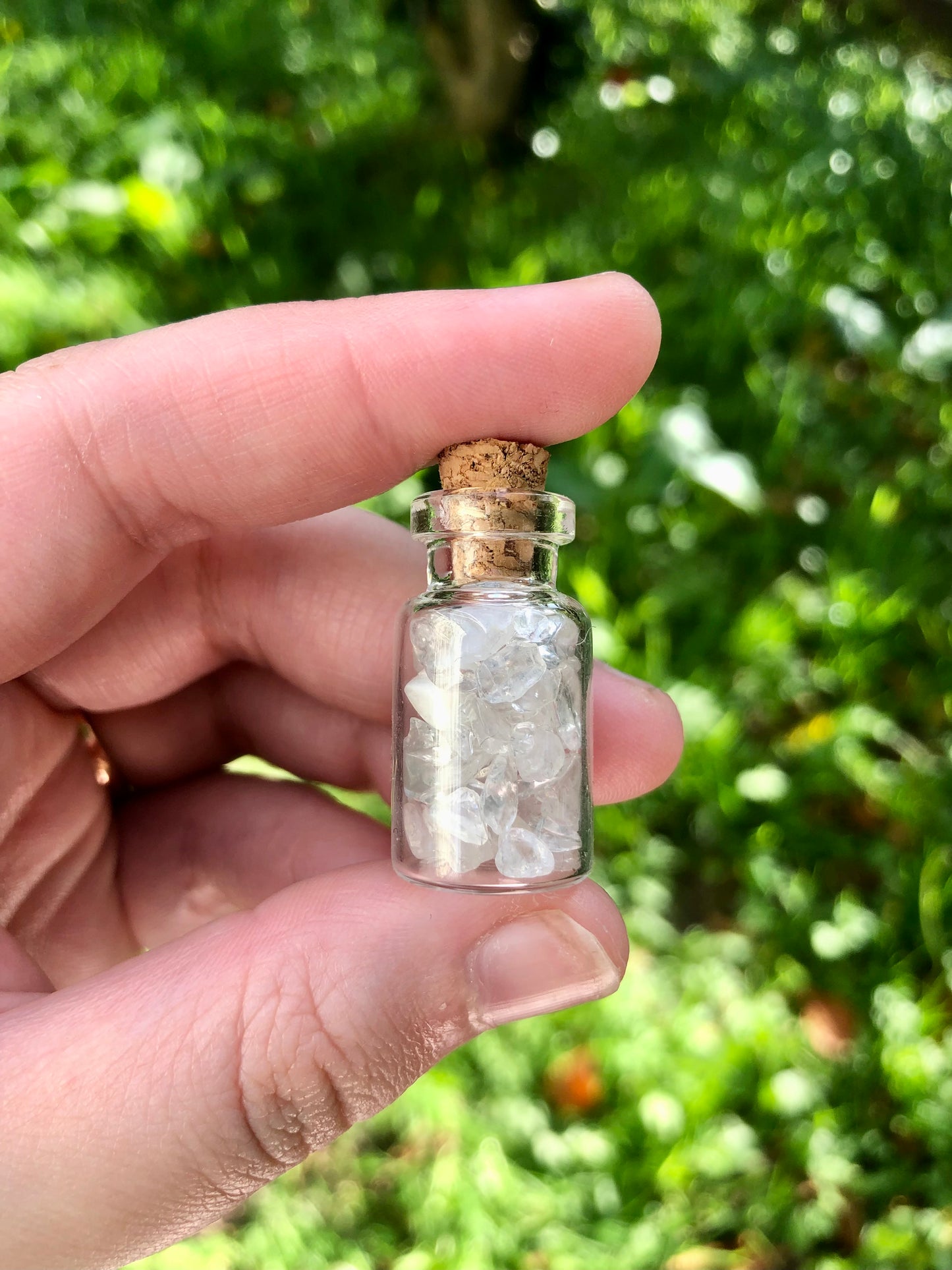 Clear Quartz Chip Bottle - Small