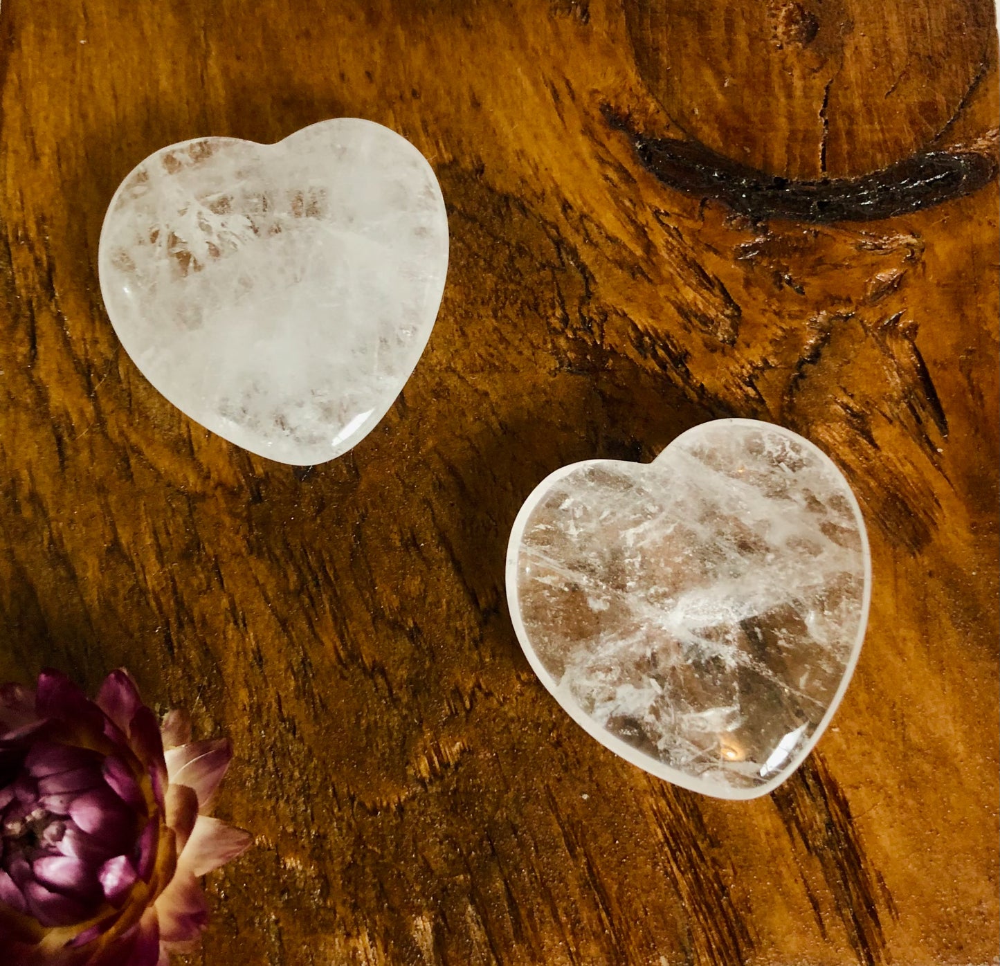 Clear Quartz Flat Heart