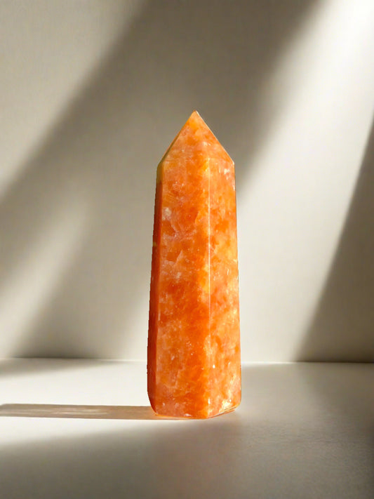 Orange Orchid Calcite Point