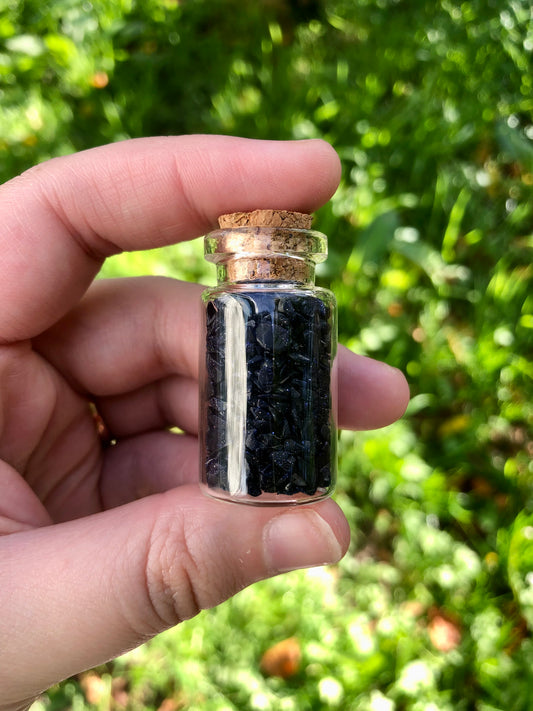 Blue Goldstone Chip Bottle - Medium