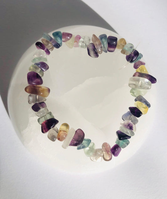 Rainbow Fluorite Chip Bracelet