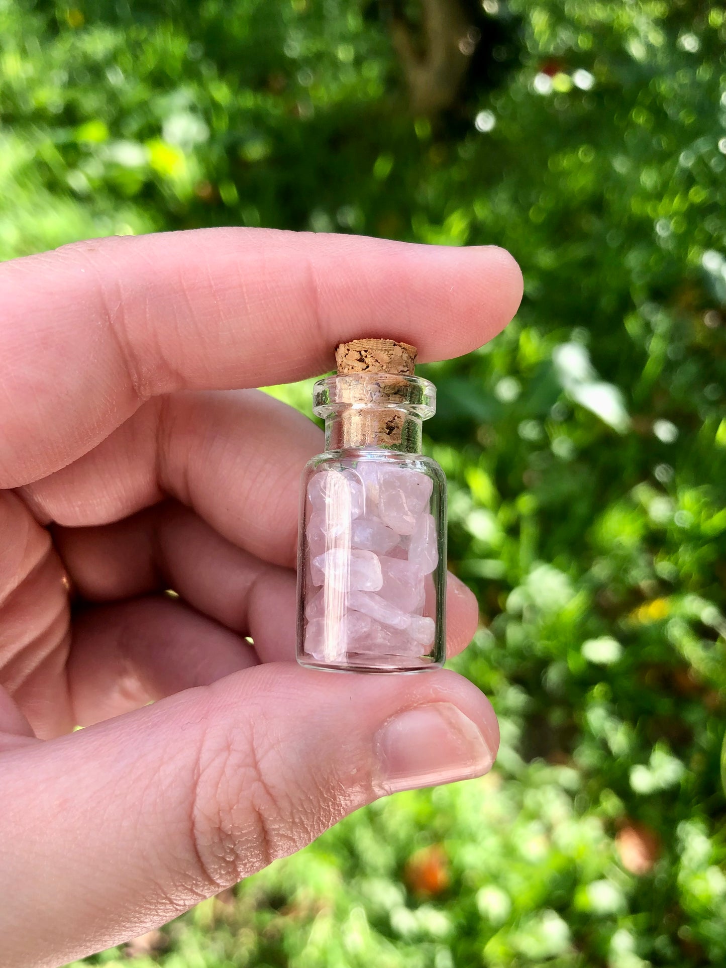 Rose Quartz Chip Bottle - Small