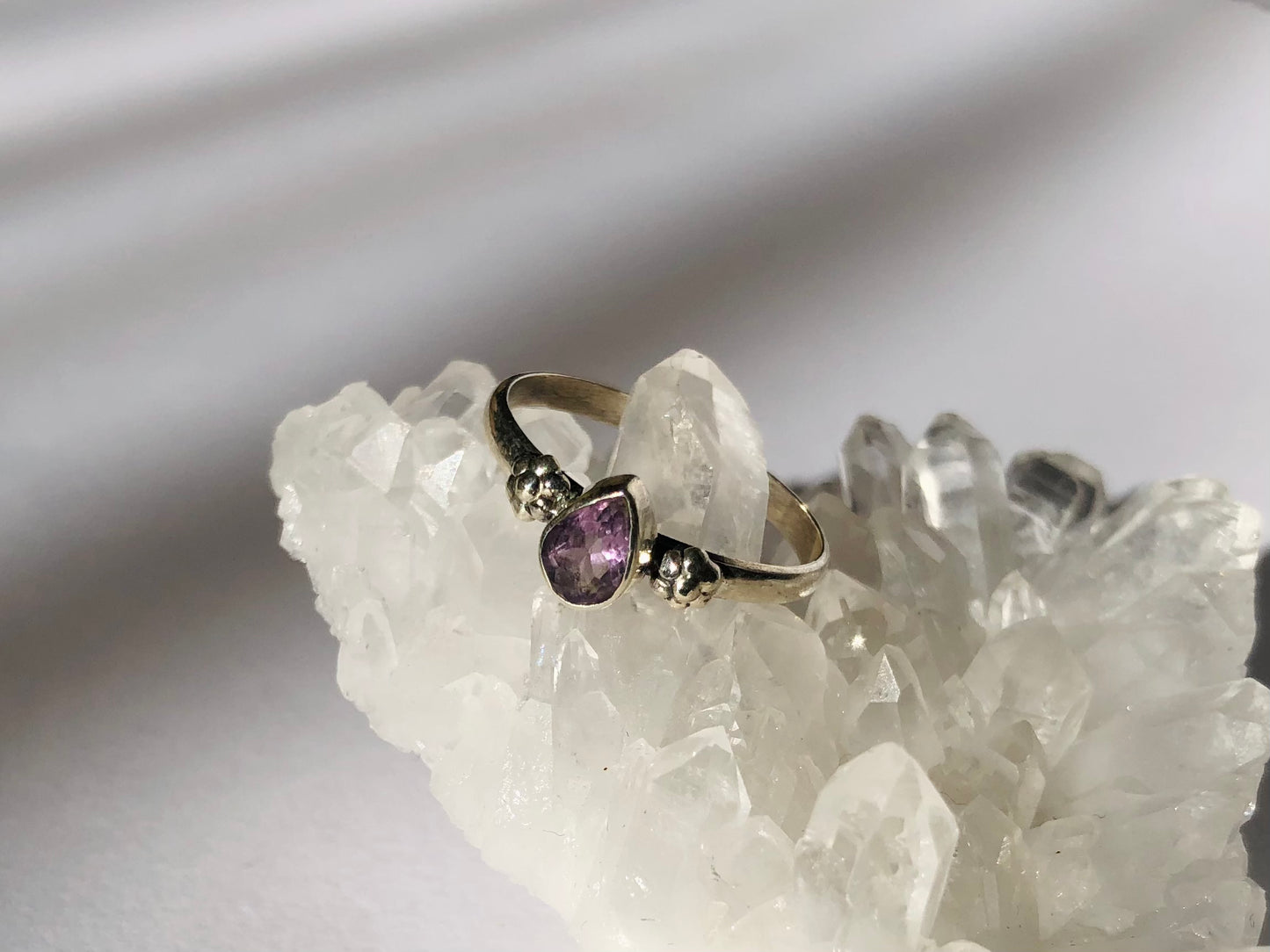 Amethyst Teardrop Ring