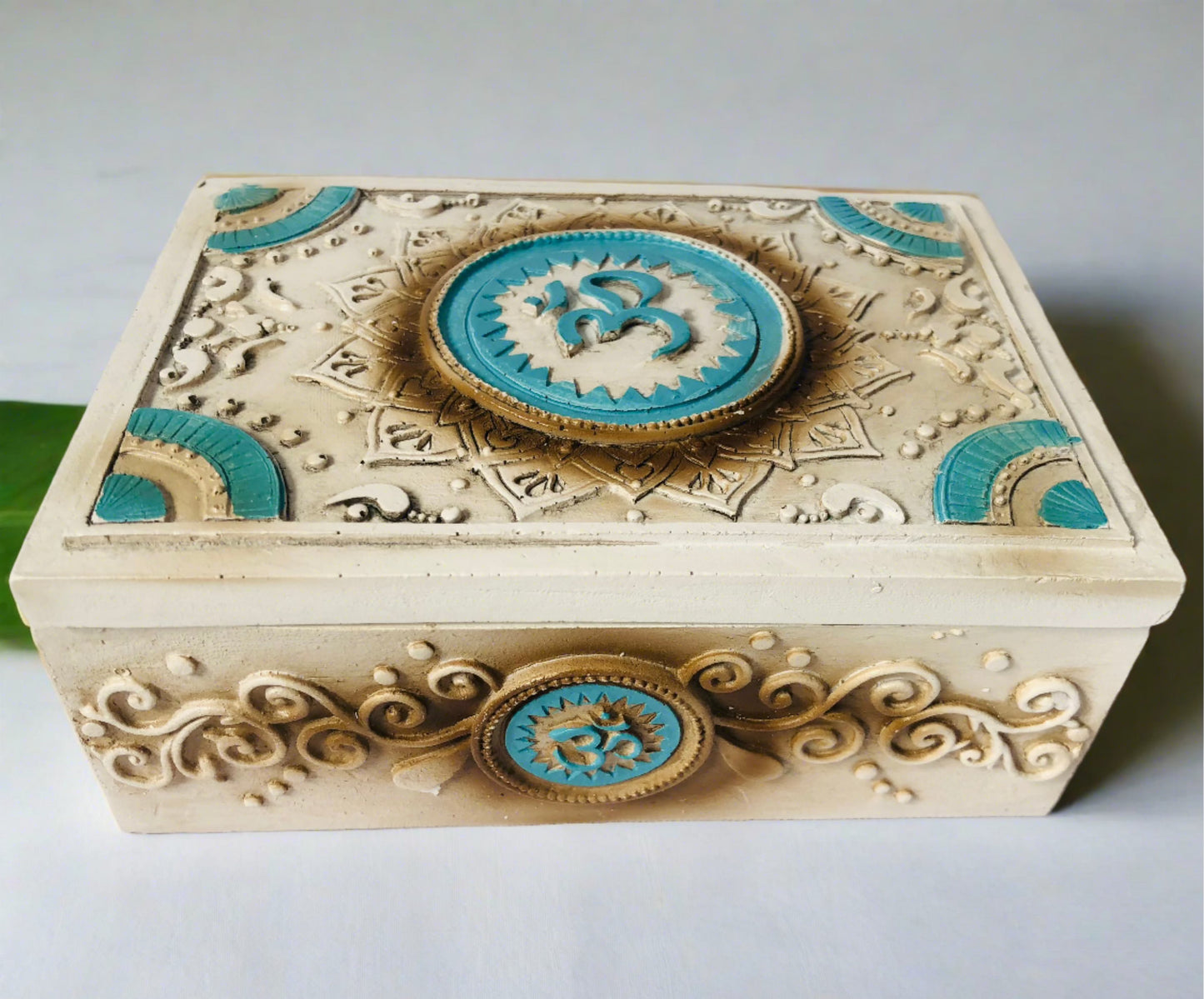 Blue Om Trinket Box