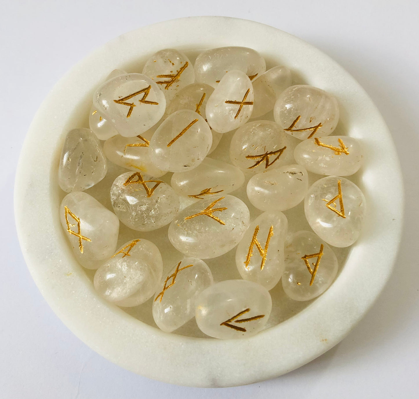 Clear Quartz Runes Set