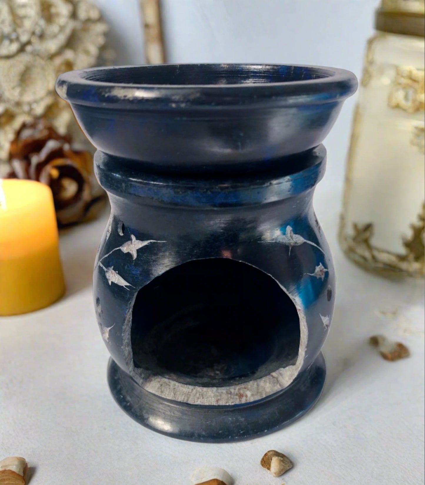 Soapstone Hamsa Oil Burner