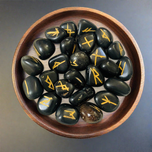 Black Tourmaline Runes Set