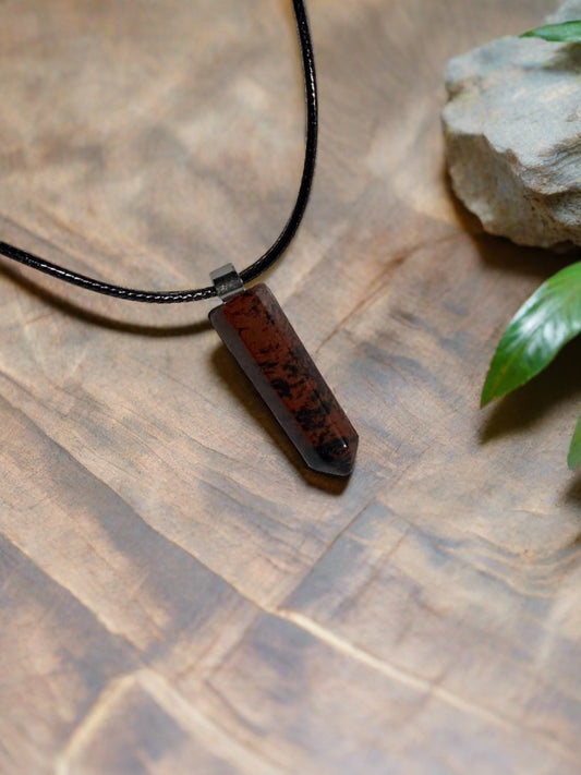 Mahogany Obsidian Point Necklace