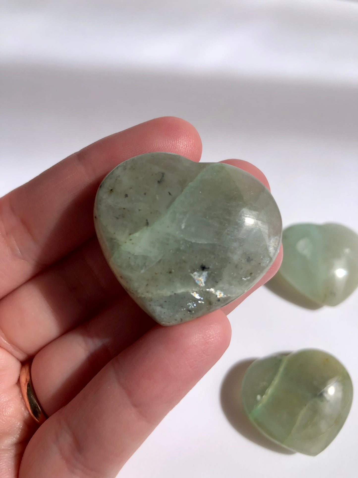 Green Moonstone Heart